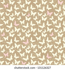 Seamless background pattern with butterflies