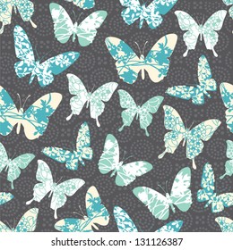 Seamless background pattern with butterflies
