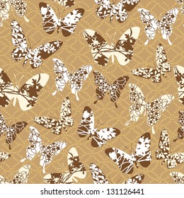 Seamless background pattern with butterflies