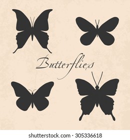 Seamless background pattern with butterflies. Ornamental Design 