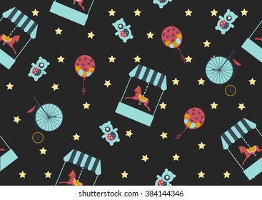 Seamless background pattern of carousel horse,Vector illustrations