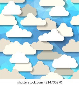 Seamless Background Pattern. Cartoon Sky.