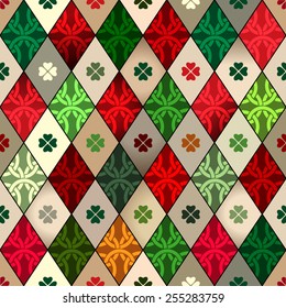 Seamless background pattern. Celtic pattern with rhombuses.