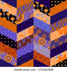 Seamless background pattern. Chevron patchwork pattern. Vector image
