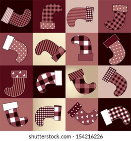 Seamless background pattern. Christmas background of socks