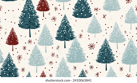 Seamless background pattern of Christmas trees