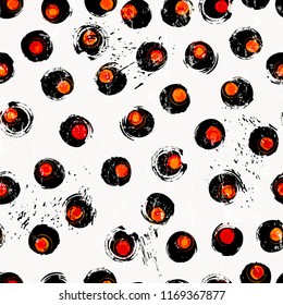 seamless background pattern, with circles, dots, strokes and splashes