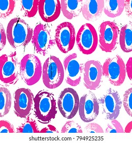 seamless background pattern, with circles, oval, paint strokes and splashes