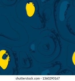 Seamless background pattern, with circles, paint strokes and splashes