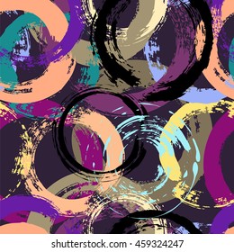 seamless background pattern, with circles, paint strokes and splashes