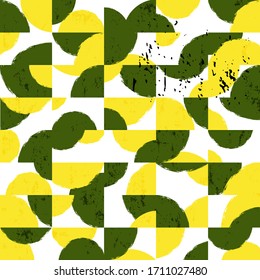 seamless background pattern, with circles, rectangles, strokes and splashes