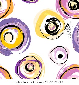 seamless background pattern, with circles, strokes and splashes