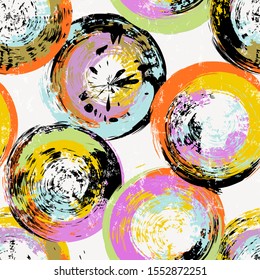 seamless background pattern, with circles, strokes and splashes