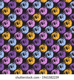 Seamless background pattern, with circles and strokes. Watercolor texture. Fashion modern style. Watercolor