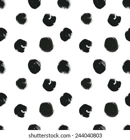 Seamless background pattern, with circles and strokes, black and white, grungy