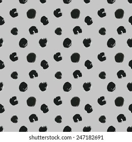 seamless background pattern, with circles and strokes, black and white, grungy