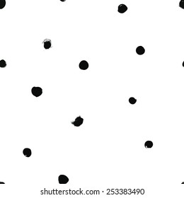 seamless background pattern, with circles and strokes, black and white, grungy