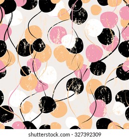 seamless background pattern, with circles, strokes and splashes