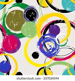 seamless background pattern, with circles, strokes and splashes
