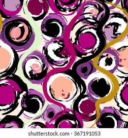 seamless background pattern, with circles and strokes, grungy