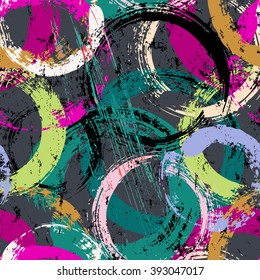 seamless background pattern, with circles, strokes and splashes