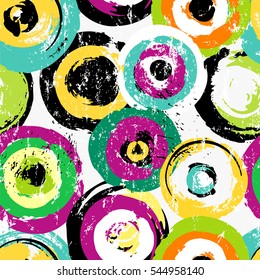 seamless background pattern, with circles, strokes and splashes