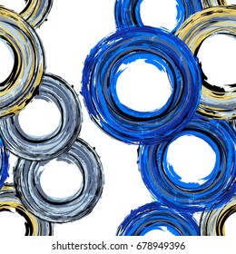 seamless background pattern, with circles, strokes and splashes
