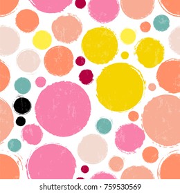 seamless background pattern, with circles, strokes and splashes