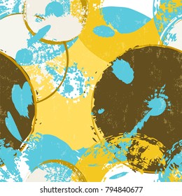 seamless background pattern, with circles, strokes and splashes