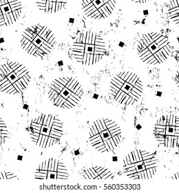seamless background pattern, with circles/dots, strokes and splashes