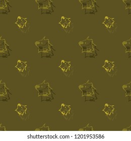 Seamless background pattern with colored diverse doodles.