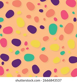 Seamless background pattern of colorful stones. Geometric circle banner template. Texture