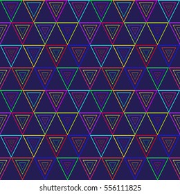 Seamless background pattern with colorful triangles.