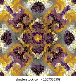 Seamless background pattern. Crackled grunge vintage surface. Vector image.