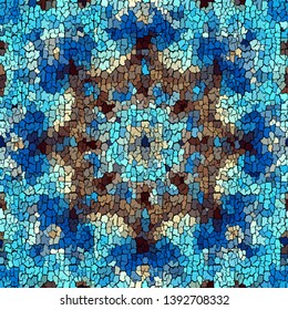 Seamless background pattern. Crackled grunge vintage mandala Vector image.
