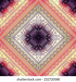 Seamless background pattern. Cross-stitch pattern on blurred background