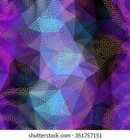 Seamless background pattern. Dashed lines texture on violet. 
