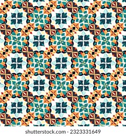 Seamless background pattern. Decorative geometric shapes. Vector image.
