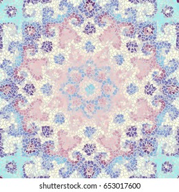 Seamless background pattern. Decorative geometric mosaic art pattern.