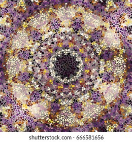Seamless background pattern. Decorative round mosaic art pattern.