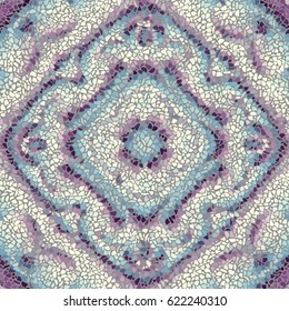 Seamless background pattern. Decorative symmetric mosaic pattern.