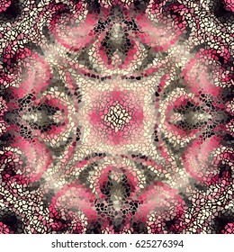 Seamless background pattern. Decorative symmetric mosaic pattern.
