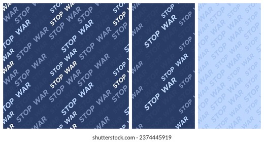  Seamless background pattern, diagonally with the words stop war, can be used for social networks. Vector illustration