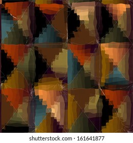 Seamless background pattern. Distorted triangles