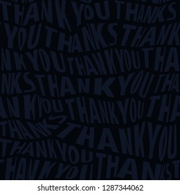 Seamless background pattern with distorted, uppercase thank you text. Easy to edit colors in Illustrator (eps 10 vector).