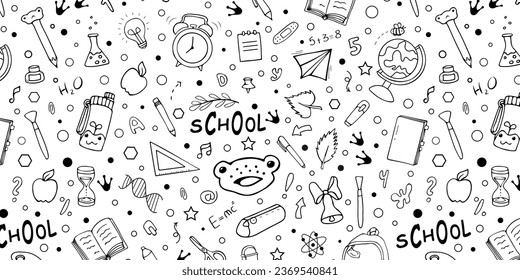 seamless background with a pattern, in doodle style. Vector pattern. school education concept