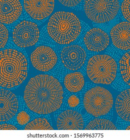Seamless background pattern. Pattern with ethnic circles. Vector image.