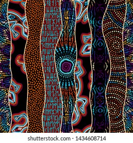 Seamless background pattern. Etnnic tribal pattern. Vector image