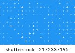 Seamless background pattern of evenly spaced white plus symbols of different sizes and opacity. Vector illustration on blue background with stars