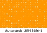 Seamless background pattern of evenly spaced white stop hand symbols of different sizes and opacity. Vector illustration on orange background with stars